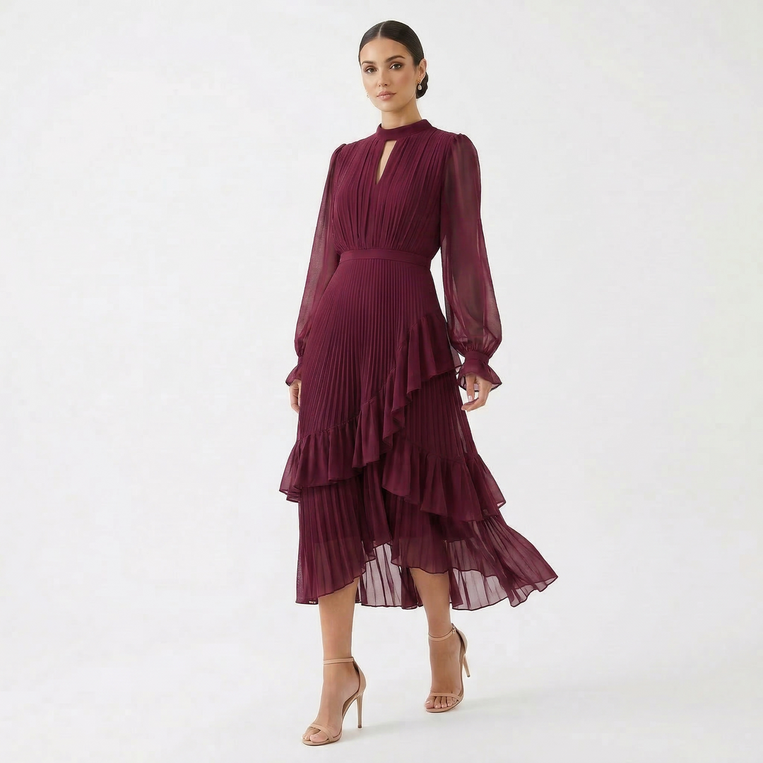 DORIS | RUFFLE PLEATED DRESS