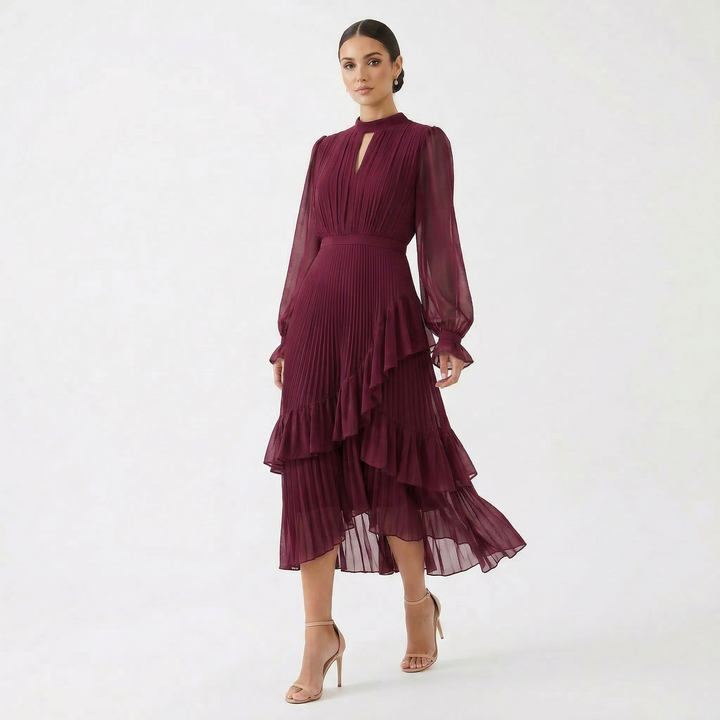 DORIS | RUFFLE PLEATED DRESS