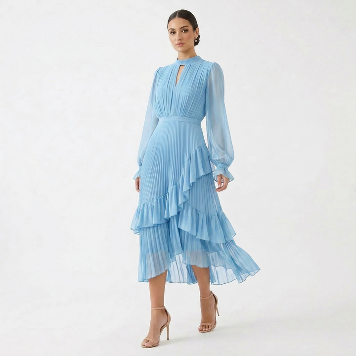 DORIS | RUFFLE PLEATED DRESS