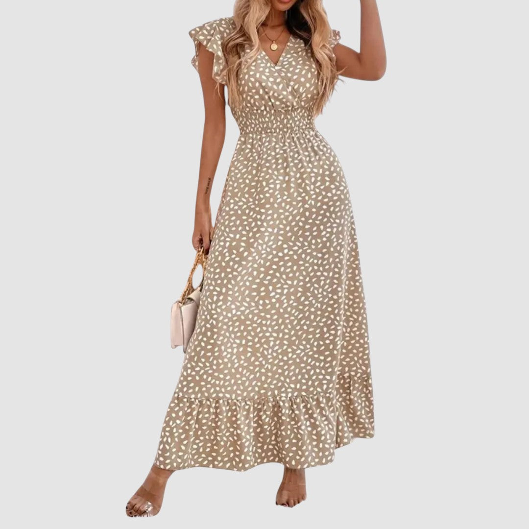 CELESTINE | FLORAL WRAP MIDI DRESS
