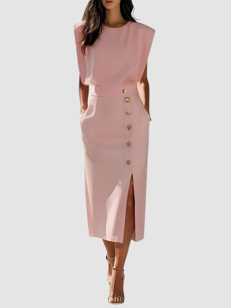 DALILAH | MIDI DRESS WITH SIDE SLIT