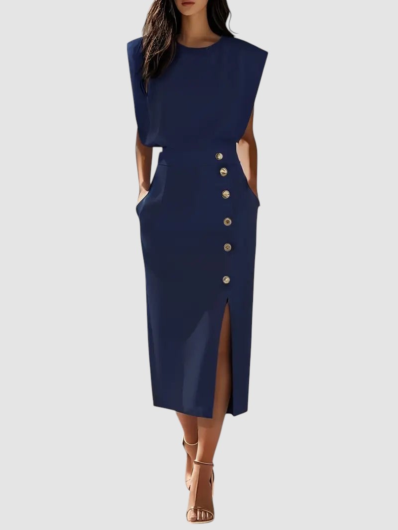 DALILAH | MIDI DRESS WITH SIDE SLIT