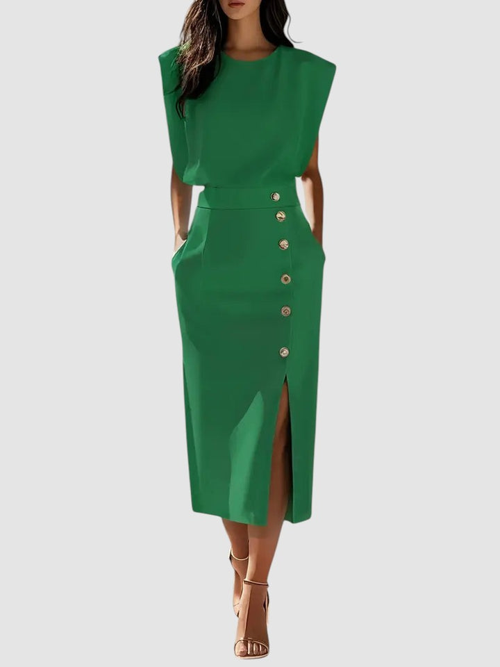 DALILAH | MIDI DRESS WITH SIDE SLIT