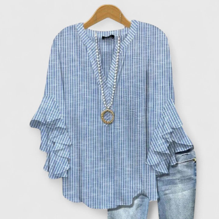 RUBY | FLORAL RUFFLE SLEEVE BLOUSE