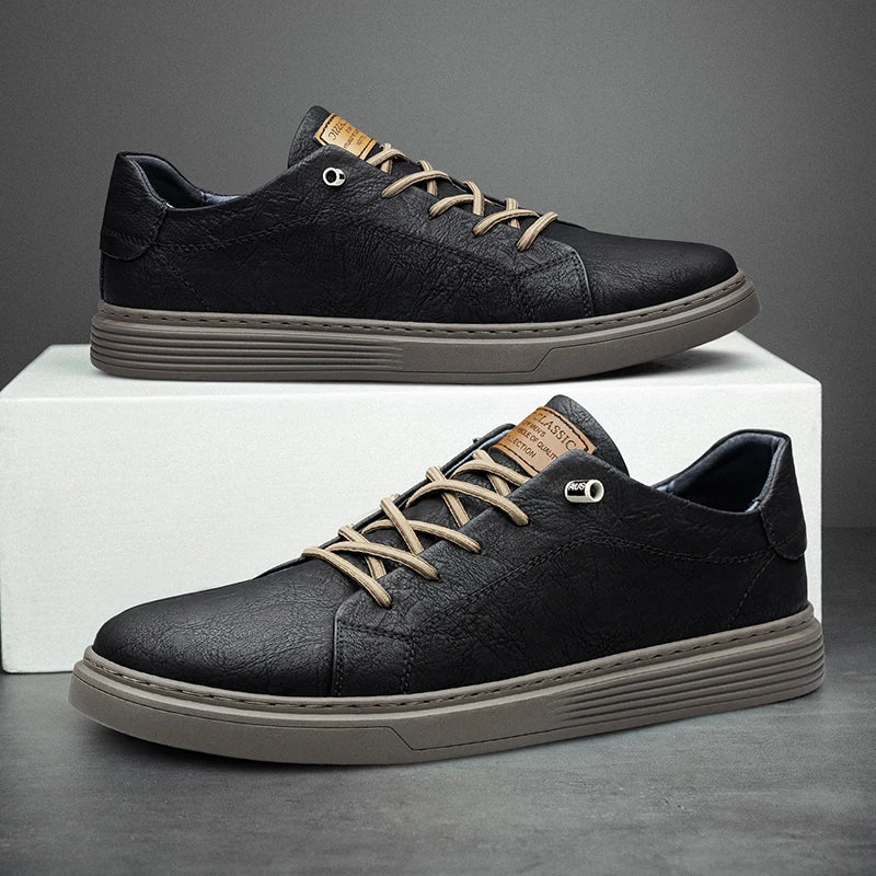 DAVID | LEATHER LACE UP TRAINERS