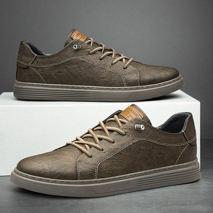 DAVID | LEATHER LACE UP TRAINERS