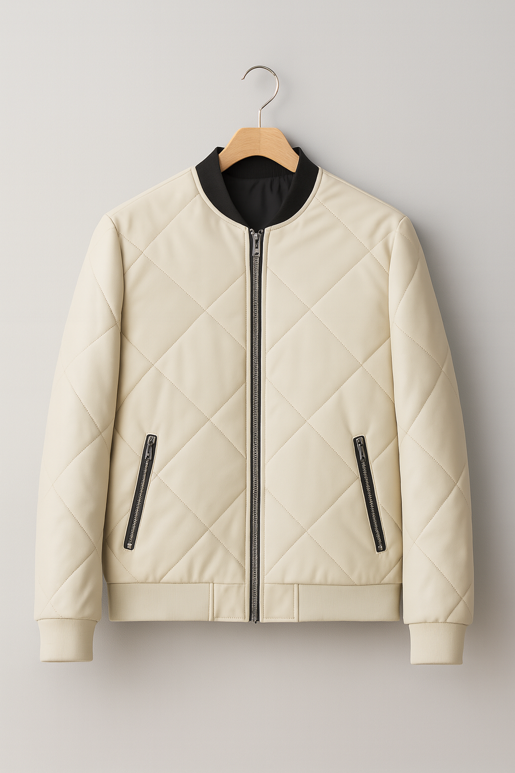 Men’s Quilted Jacket – Fleece-Look, Thick & Cropped Fit