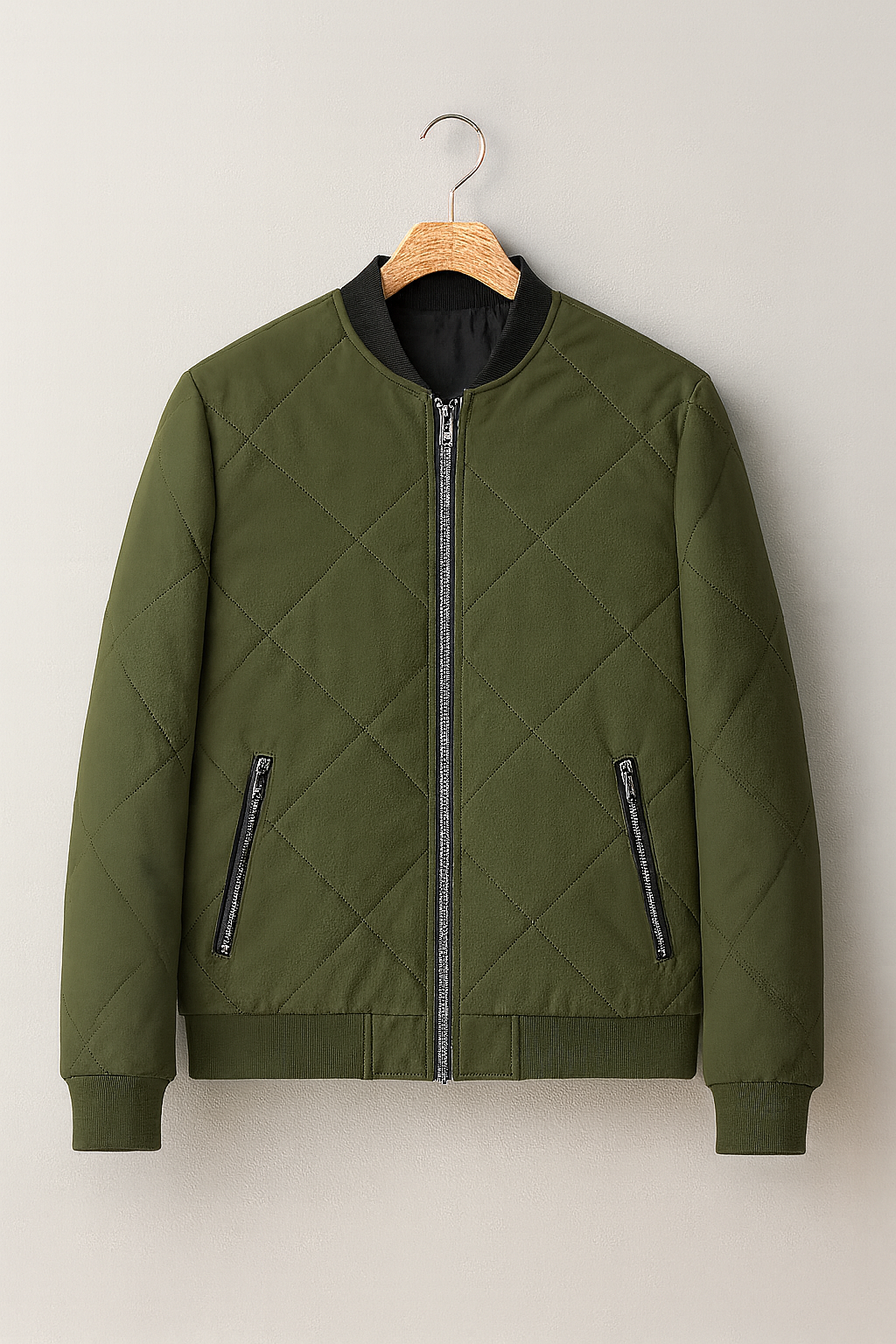 Men’s Quilted Jacket – Fleece-Look, Thick & Cropped Fit