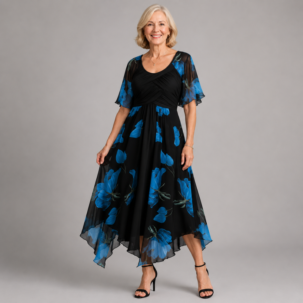 DONNA | FLORAL RUFFLE MAXI DRESS
