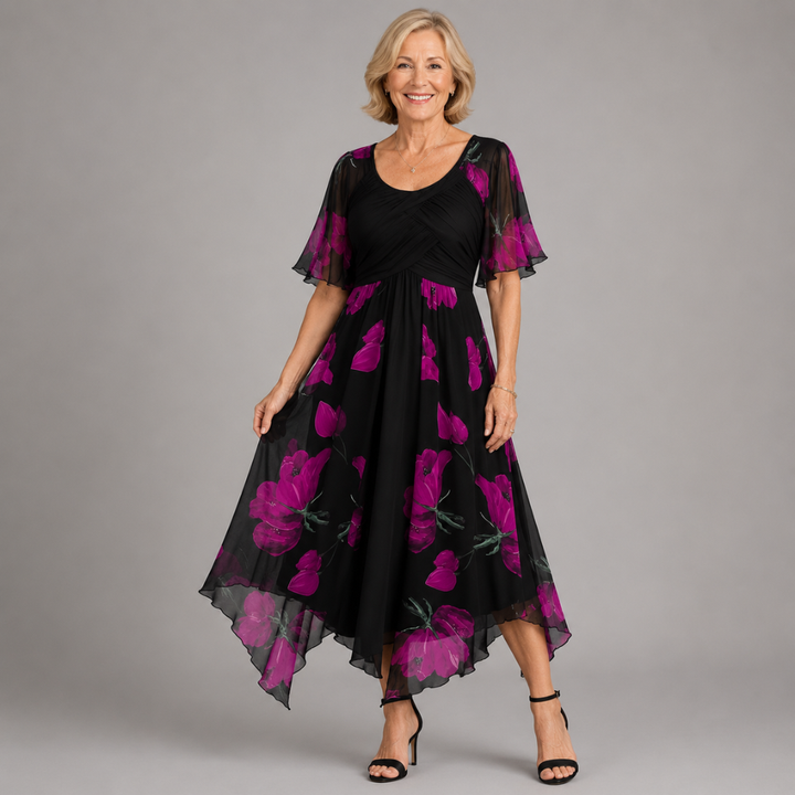 DONNA | FLORAL RUFFLE MAXI DRESS
