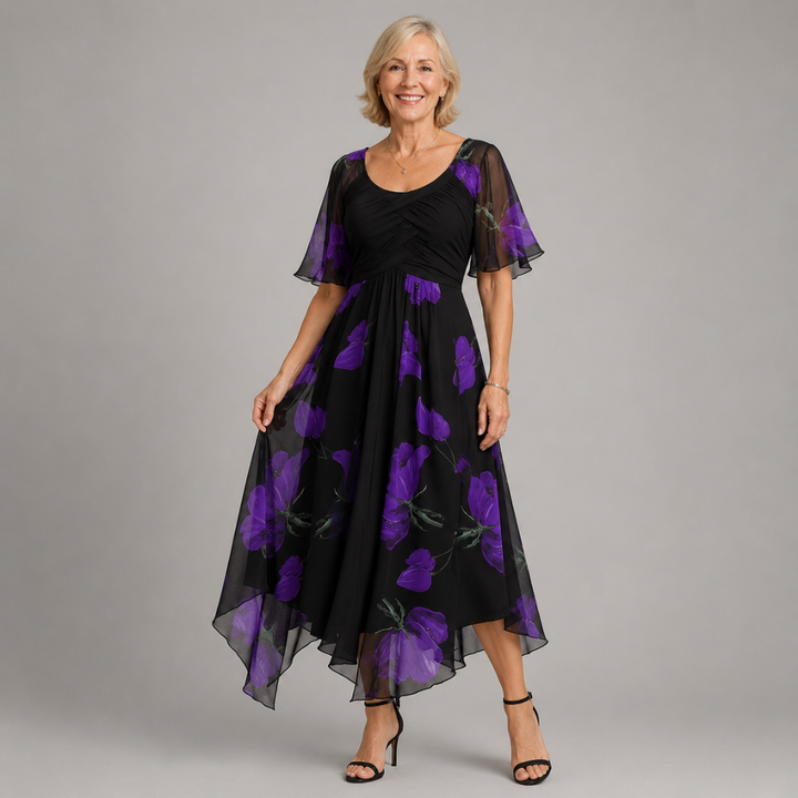 DONNA | FLORAL RUFFLE MAXI DRESS