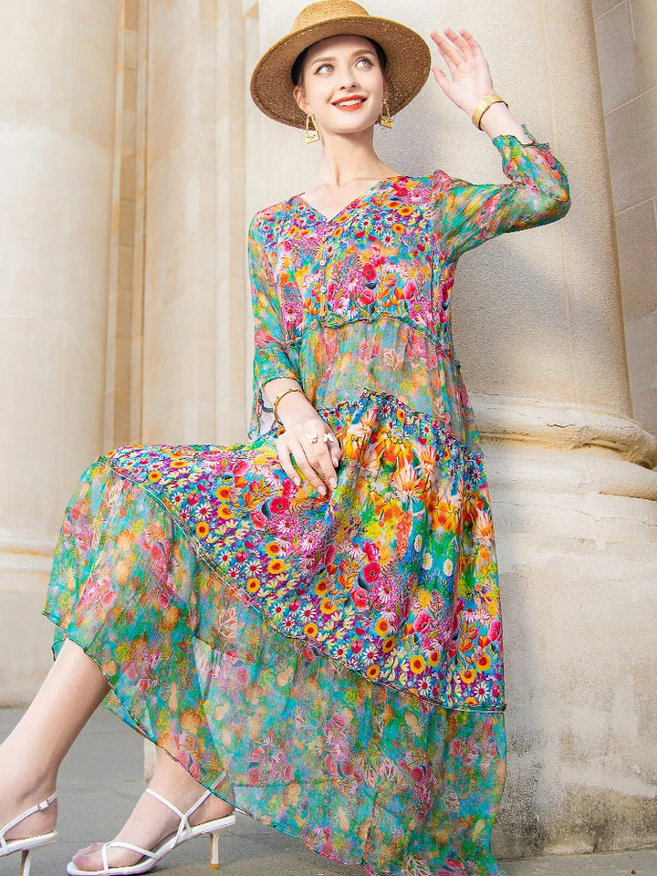 SHARON | BOHEMIAN PRINT MIDI DRESS
