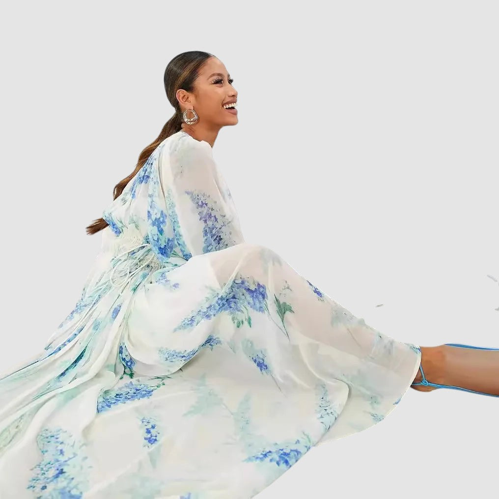 YVONNE | PRINTED CHIFFON MAXI DRESS