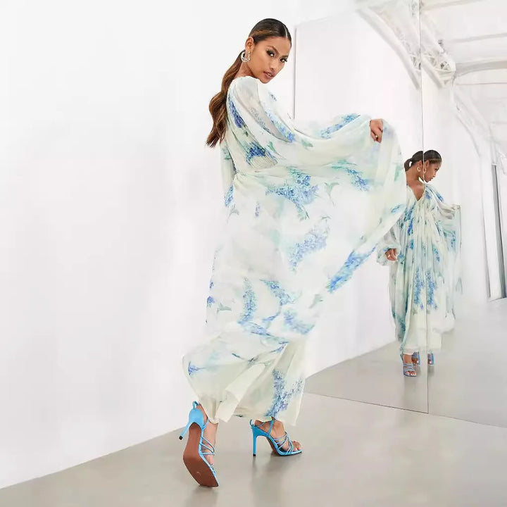YVONNE | PRINTED CHIFFON MAXI DRESS