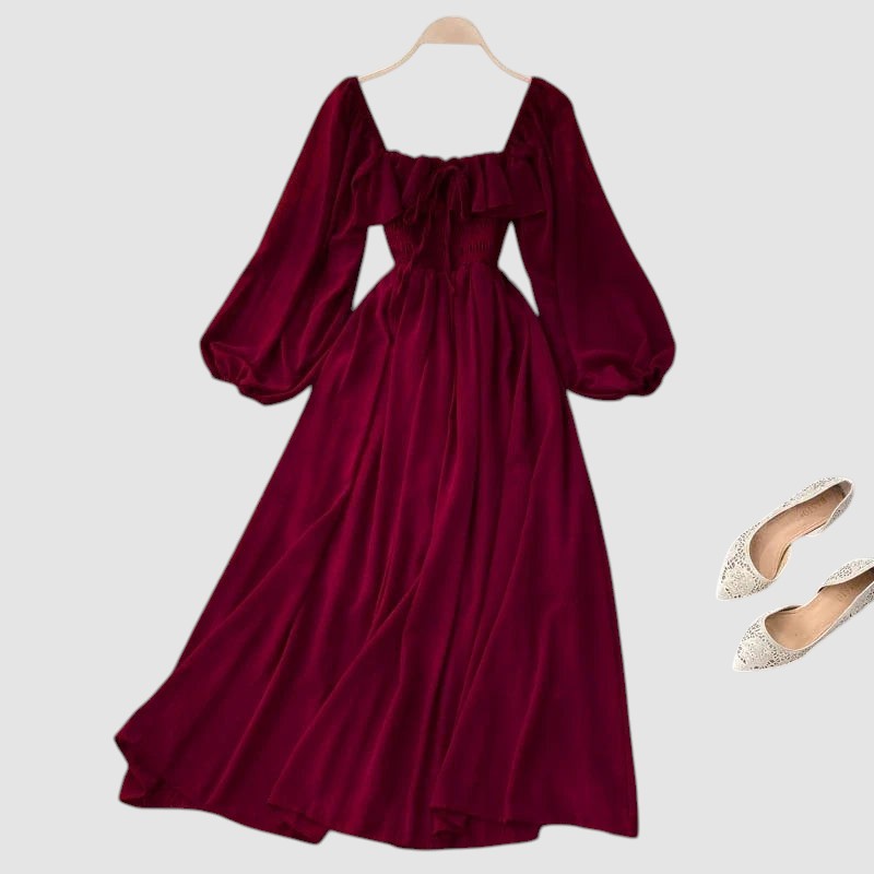 MARGOT | SQUARE NECK CHIFFON MAXI DRESS