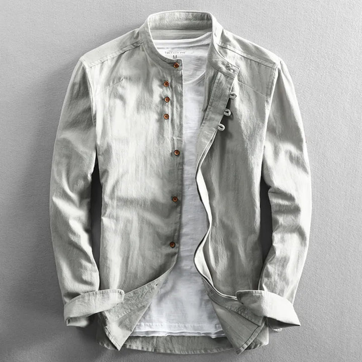 JOSHUA | STAND COLLAR LINEN SHIRT