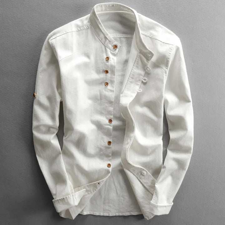 JOSHUA | STAND COLLAR LINEN SHIRT