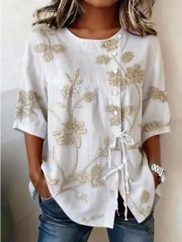 CELESTINA | FLORAL EMBROIDERED BLOUSE