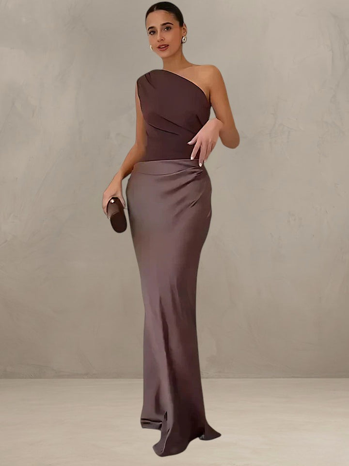 LUNA | MAXI DRESS WITH SATIN SPLIT