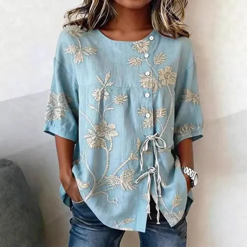 CELESTINA | FLORAL EMBROIDERED BLOUSE