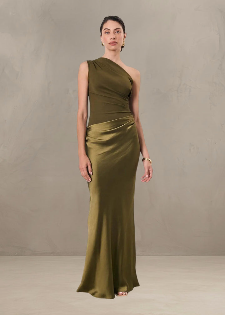LUNA | MAXI DRESS WITH SATIN SPLIT