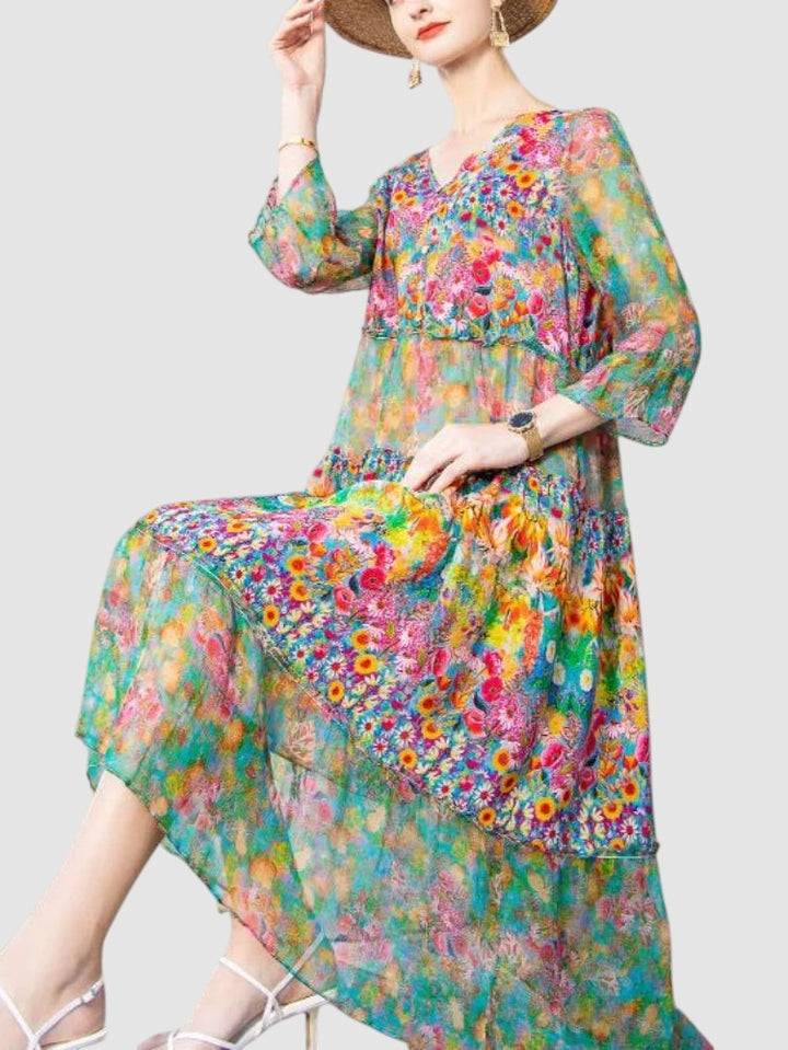 SHARON | BOHEMIAN PRINT MIDI DRESS