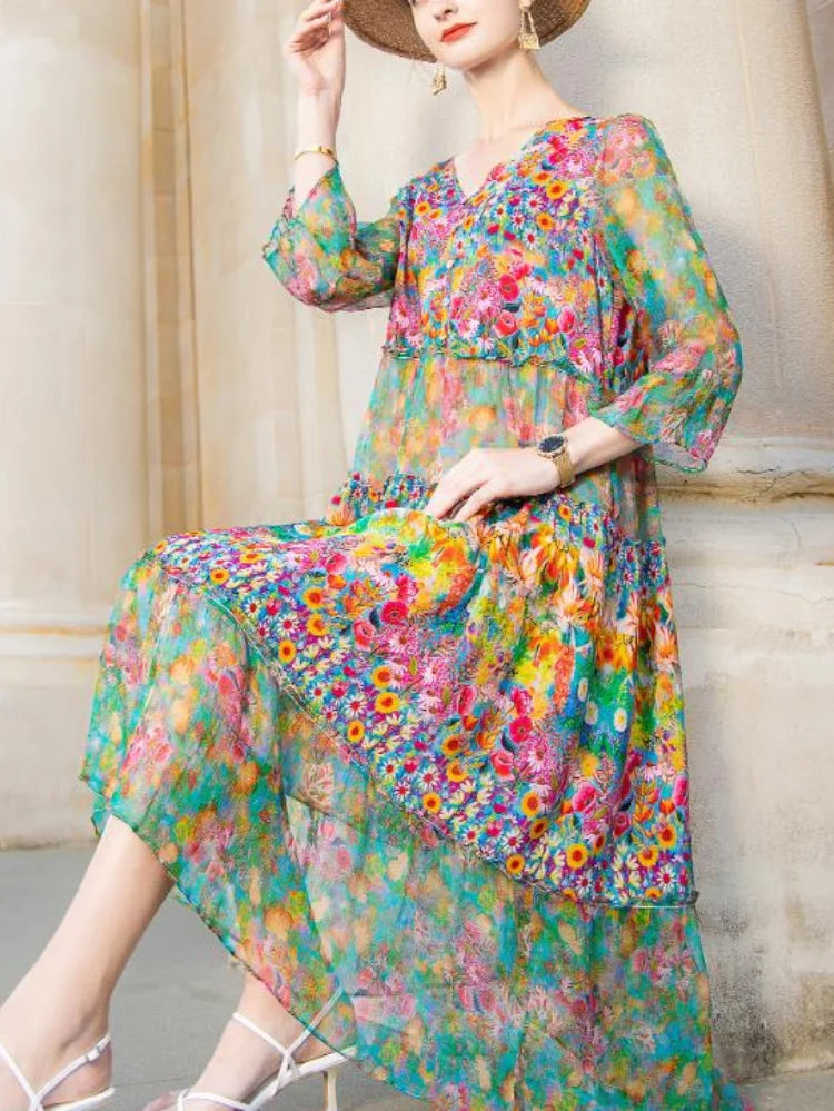 SHARON | BOHEMIAN PRINT MIDI DRESS