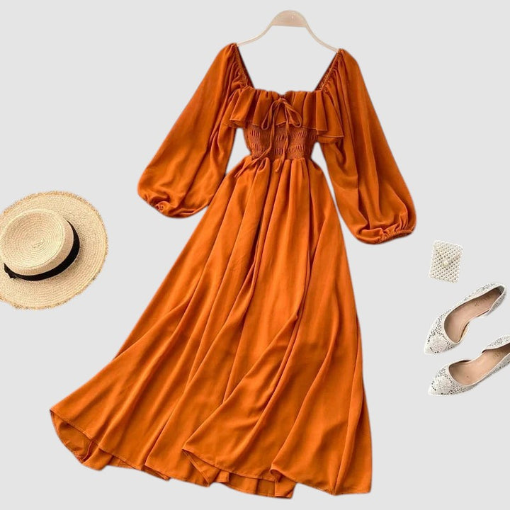 MARGOT | SQUARE NECK CHIFFON MAXI DRESS