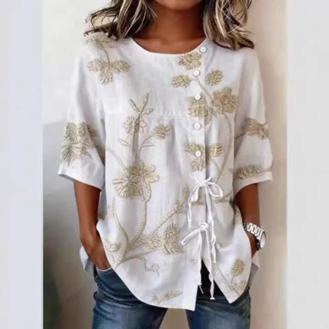 CELESTINA | FLORAL EMBROIDERED BLOUSE
