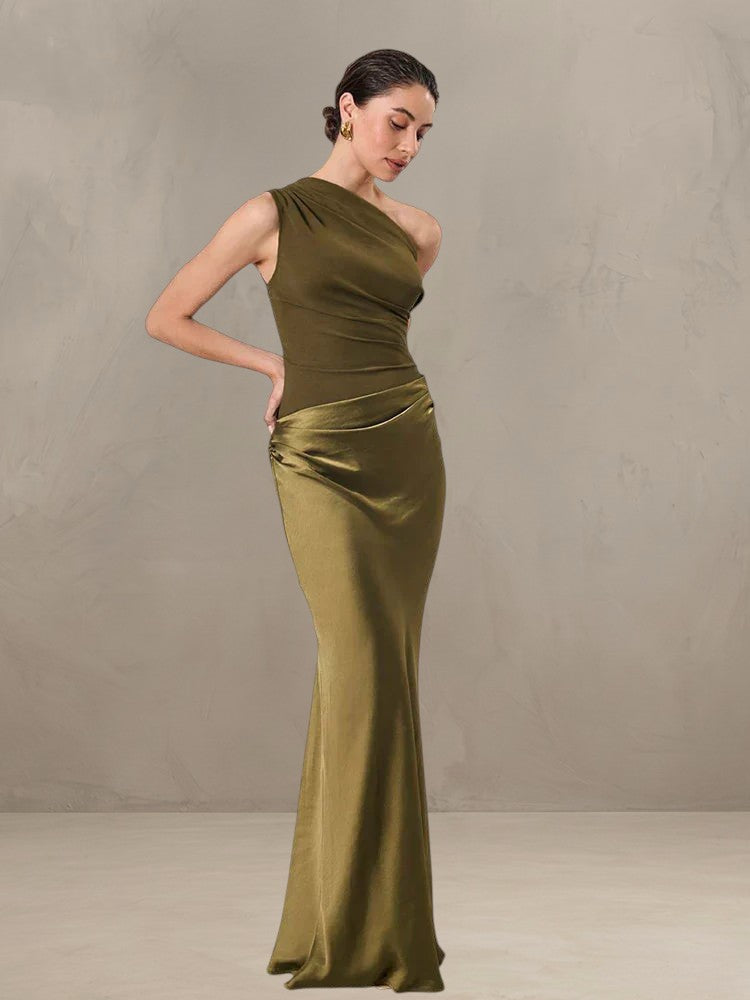 LUNA | MAXI DRESS WITH SATIN SPLIT