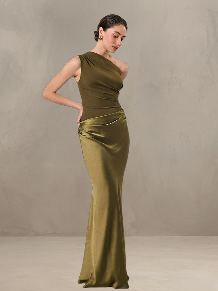 LUNA | MAXI DRESS WITH SATIN SPLIT