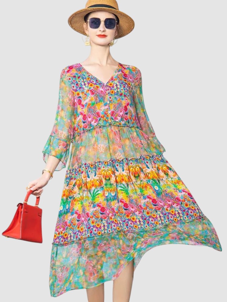 SHARON | BOHEMIAN PRINT MIDI DRESS