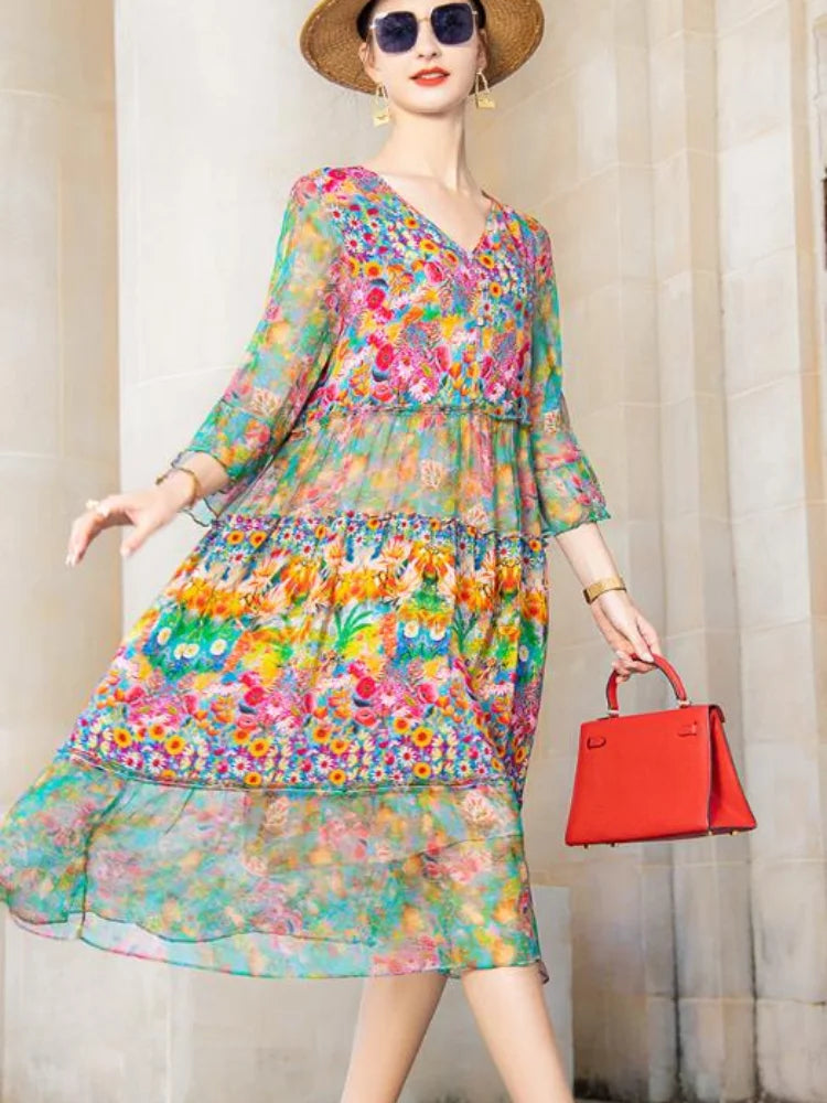 SHARON | BOHEMIAN PRINT MIDI DRESS
