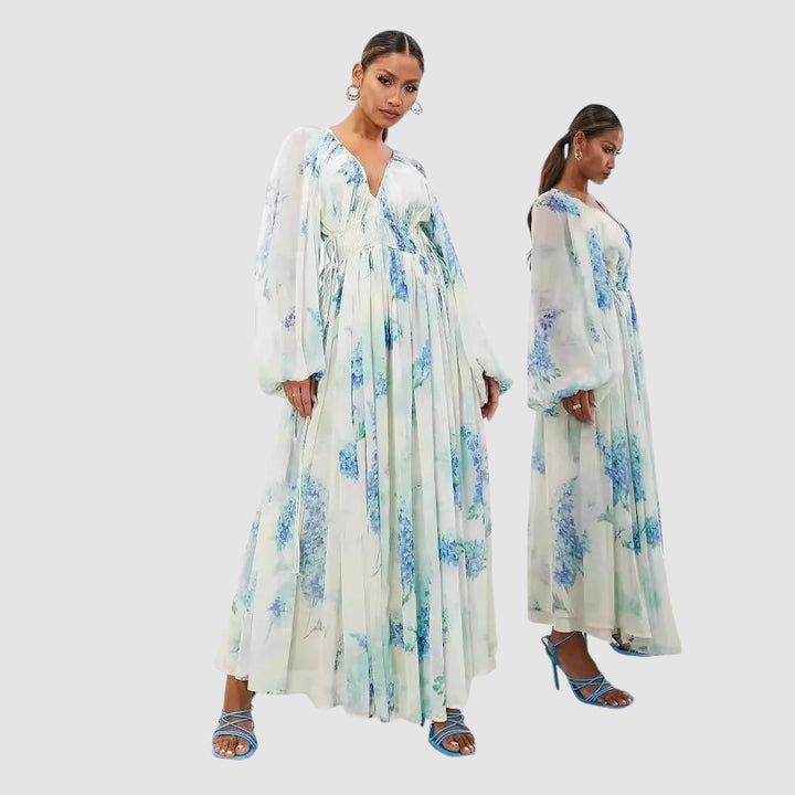 YVONNE | PRINTED CHIFFON MAXI DRESS