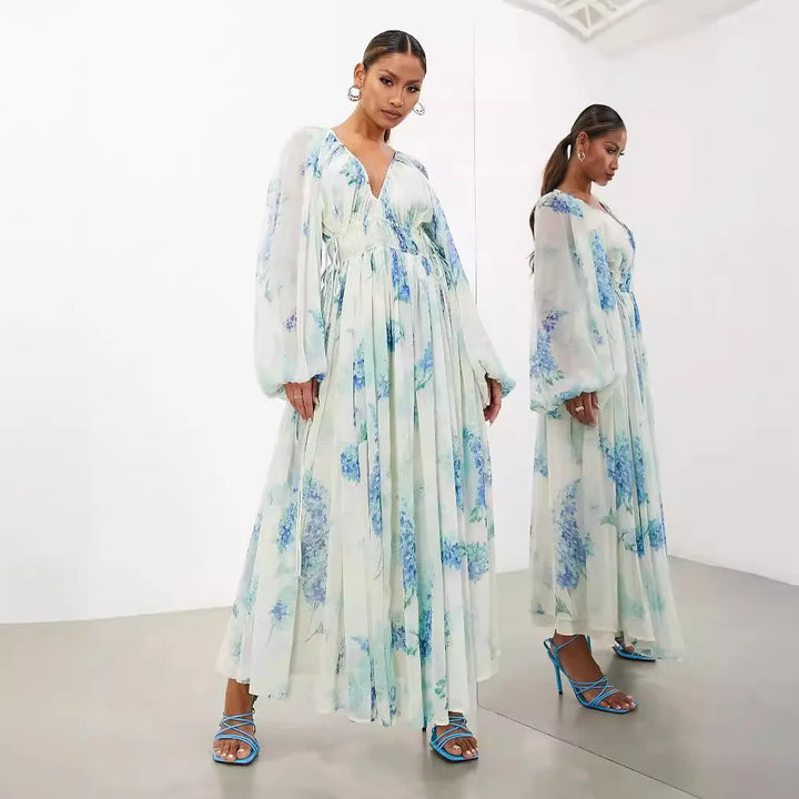 YVONNE | PRINTED CHIFFON MAXI DRESS
