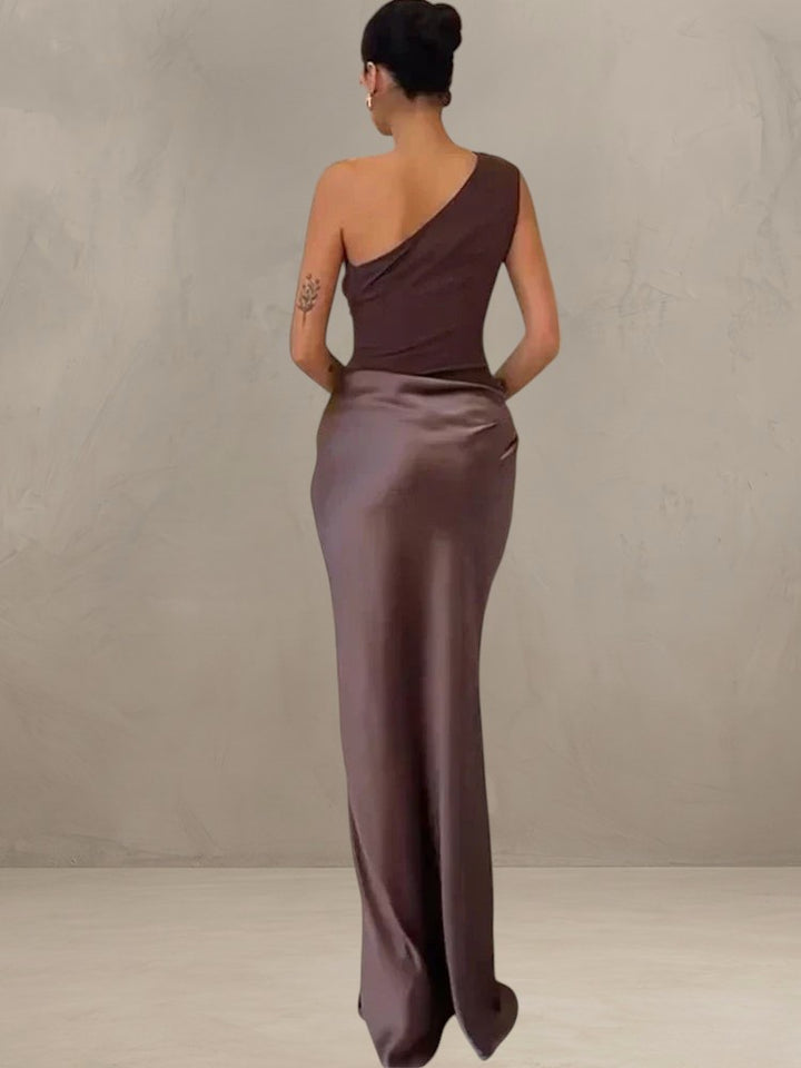 LUNA | MAXI DRESS WITH SATIN SPLIT