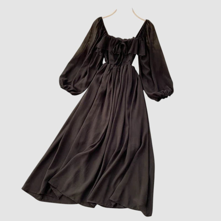 MARGOT | SQUARE NECK CHIFFON MAXI DRESS
