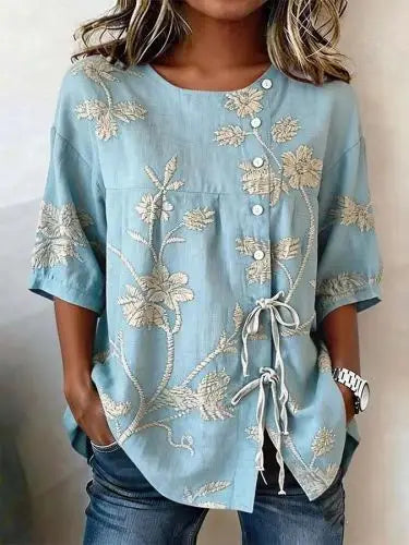 CELESTINA | FLORAL EMBROIDERED BLOUSE