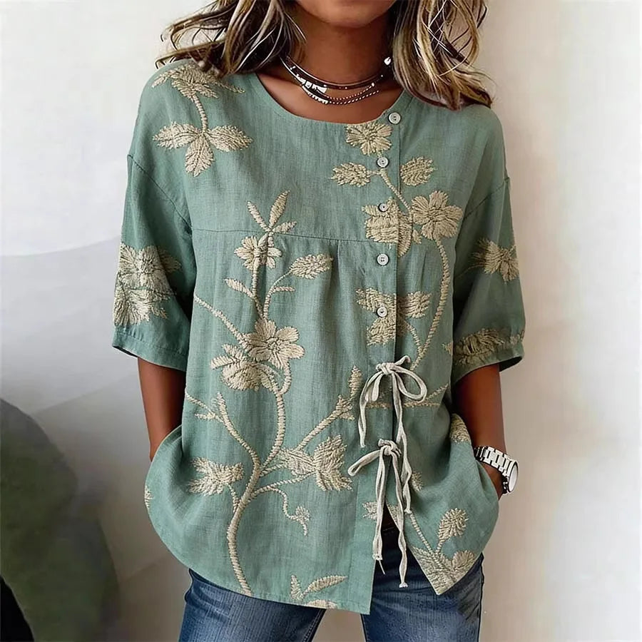 CELESTINA | FLORAL EMBROIDERED BLOUSE