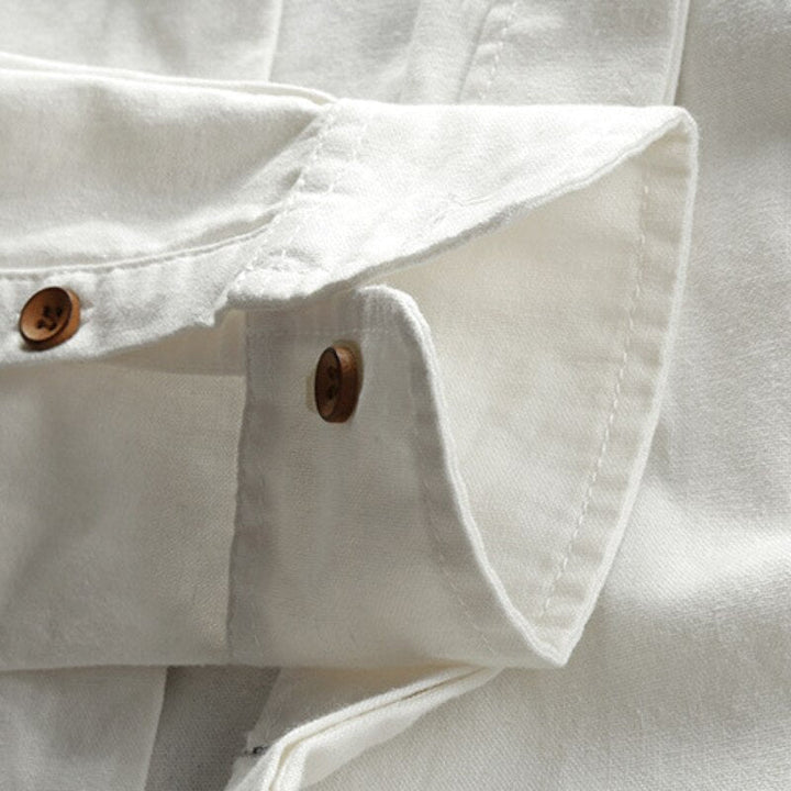 JOSHUA | STAND COLLAR LINEN SHIRT