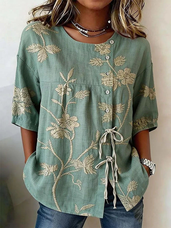 CELESTINA | FLORAL EMBROIDERED BLOUSE