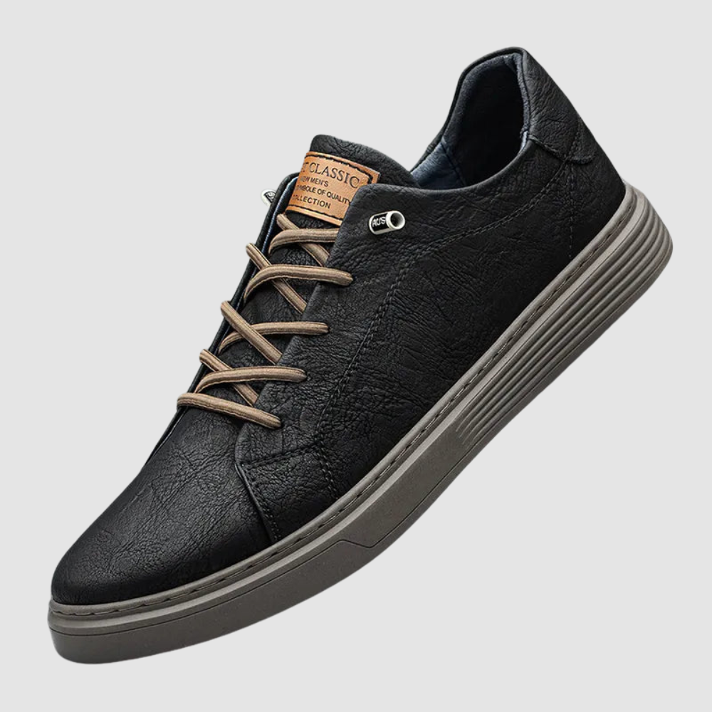 DAVID | LEATHER LACE UP TRAINERS