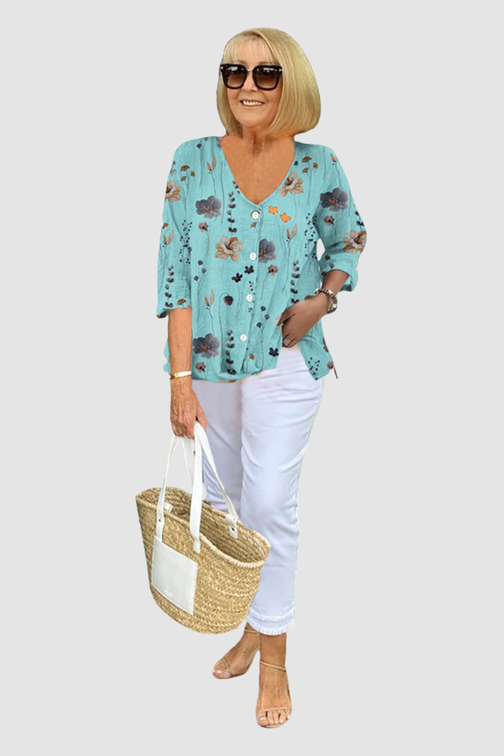 ALVINA | ELEGANT FLORAL BLOUSE