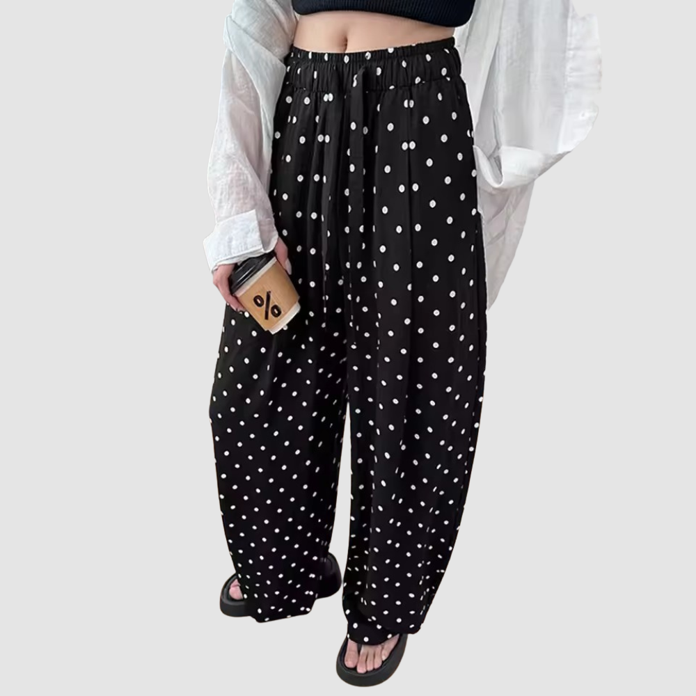 POLARA | POLKA DOT WIDE-LEG TROUSERS