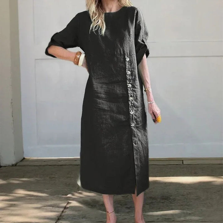 JEAN | COTTON LINEN MIDI DRESS