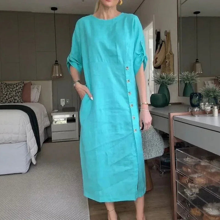 JEAN | COTTON LINEN MIDI DRESS