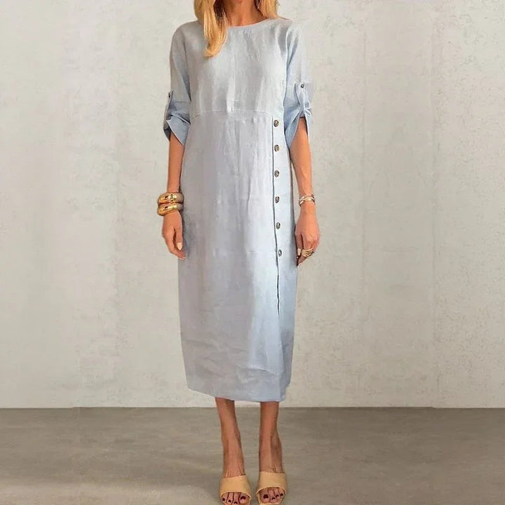 JEAN | COTTON LINEN MIDI DRESS