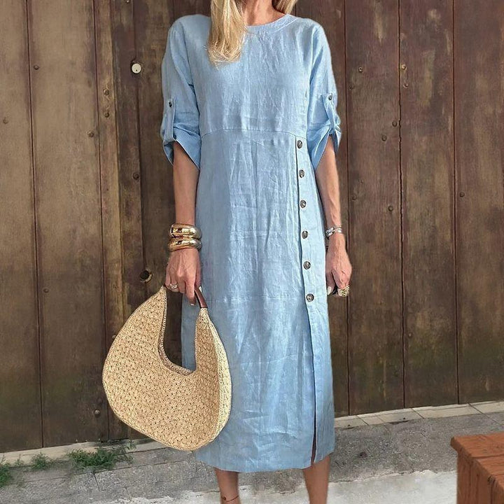 JEAN | COTTON LINEN MIDI DRESS