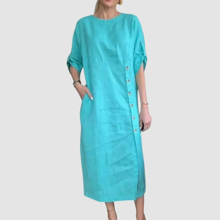 JEAN | COTTON LINEN MIDI DRESS