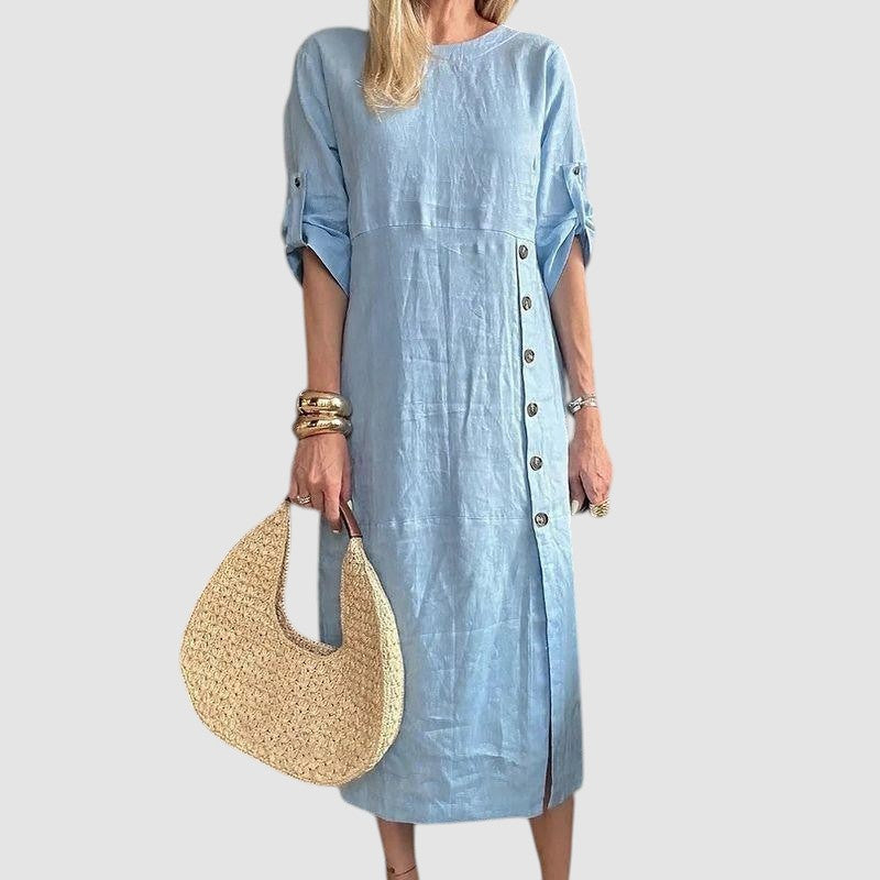 JEAN | COTTON LINEN MIDI DRESS